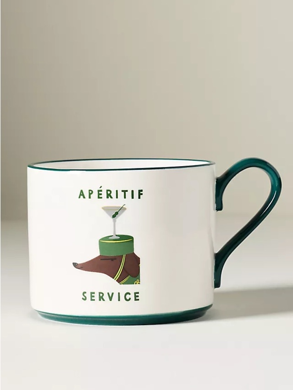 Anthropologie Stoneware Hotel Dog Mug